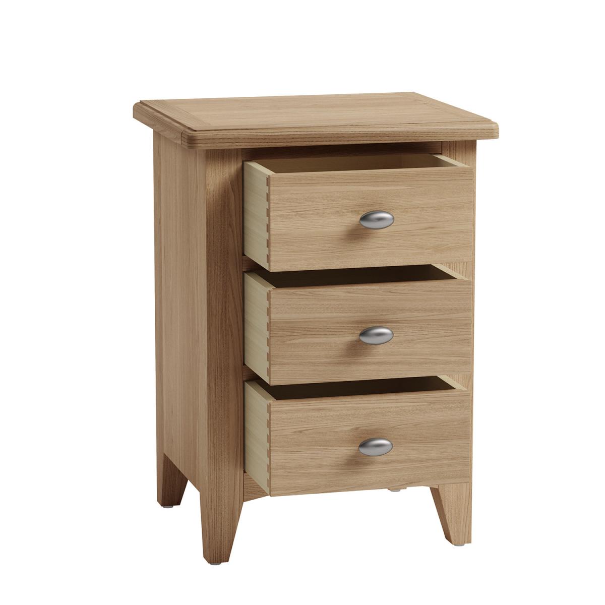 Ashford 3 Drawer Bedside Cabinet - Light Oak – image 3