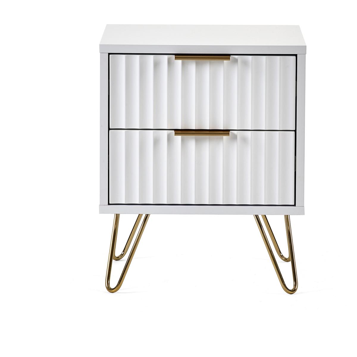 Murano 2 Drawer Bedside - White – image 3