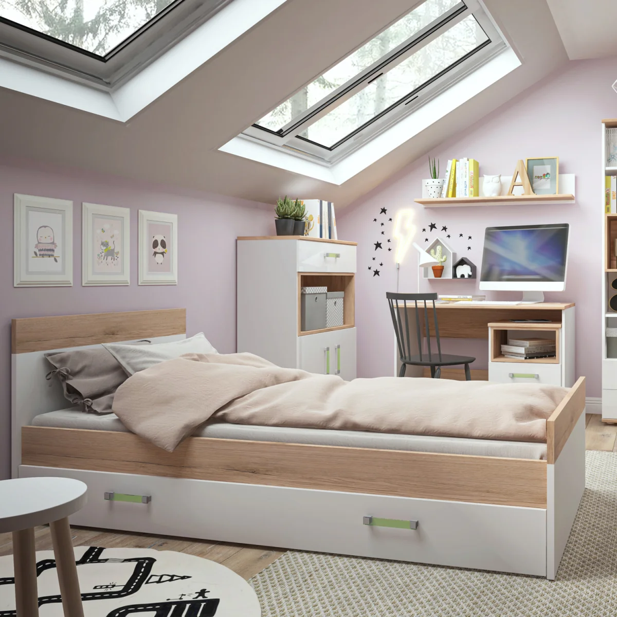 4Kids 1 Drawer Bedside Cabinet - Lemon – image 2