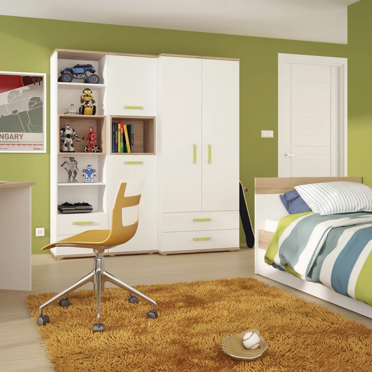 4Kids 1 Drawer Bedside Cabinet - Lemon – image 3