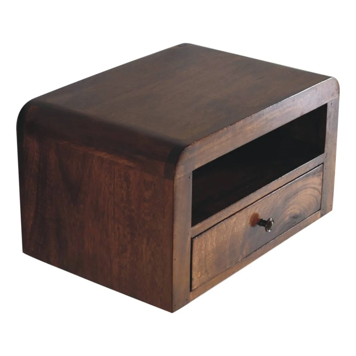 Oristano Chunky Mango Wood Wall Mounted Bedside Table in Chestnut - Brown – image 3