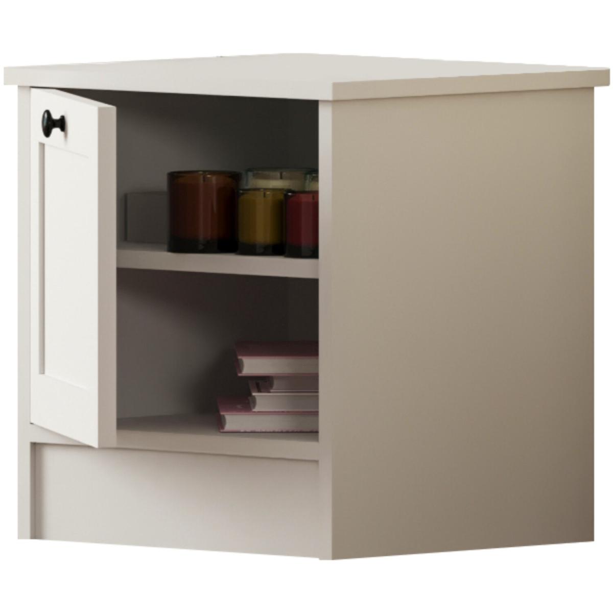 DAISY 1 Door Bedside Table - White – image 4