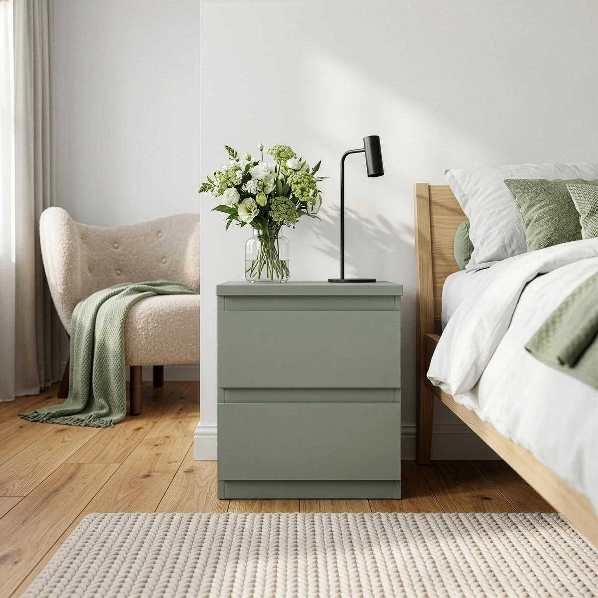 Edmore 2 Drawer Bedside - Light Grey – image 16