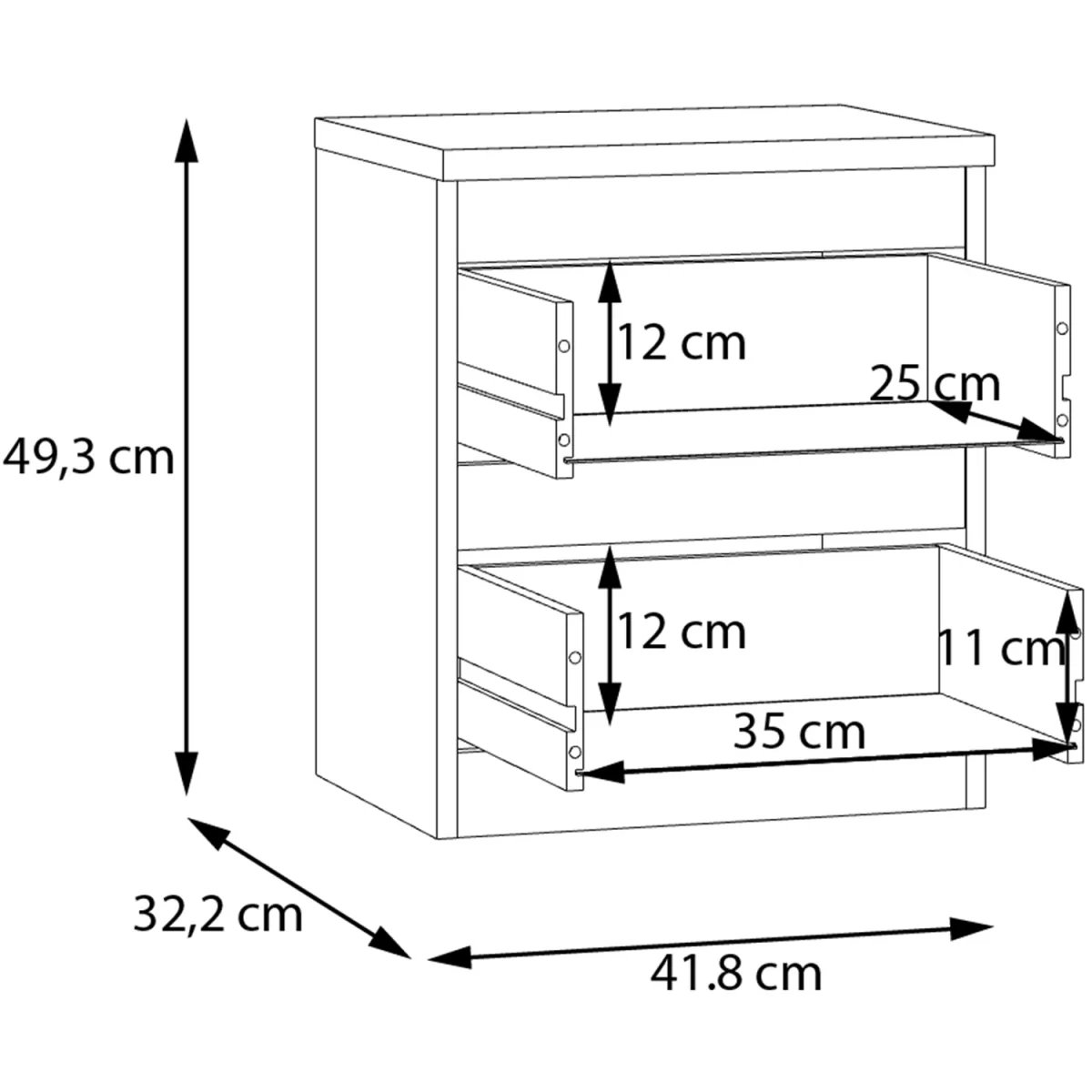Edmore 2 Drawer Bedside - Light Grey – image 23