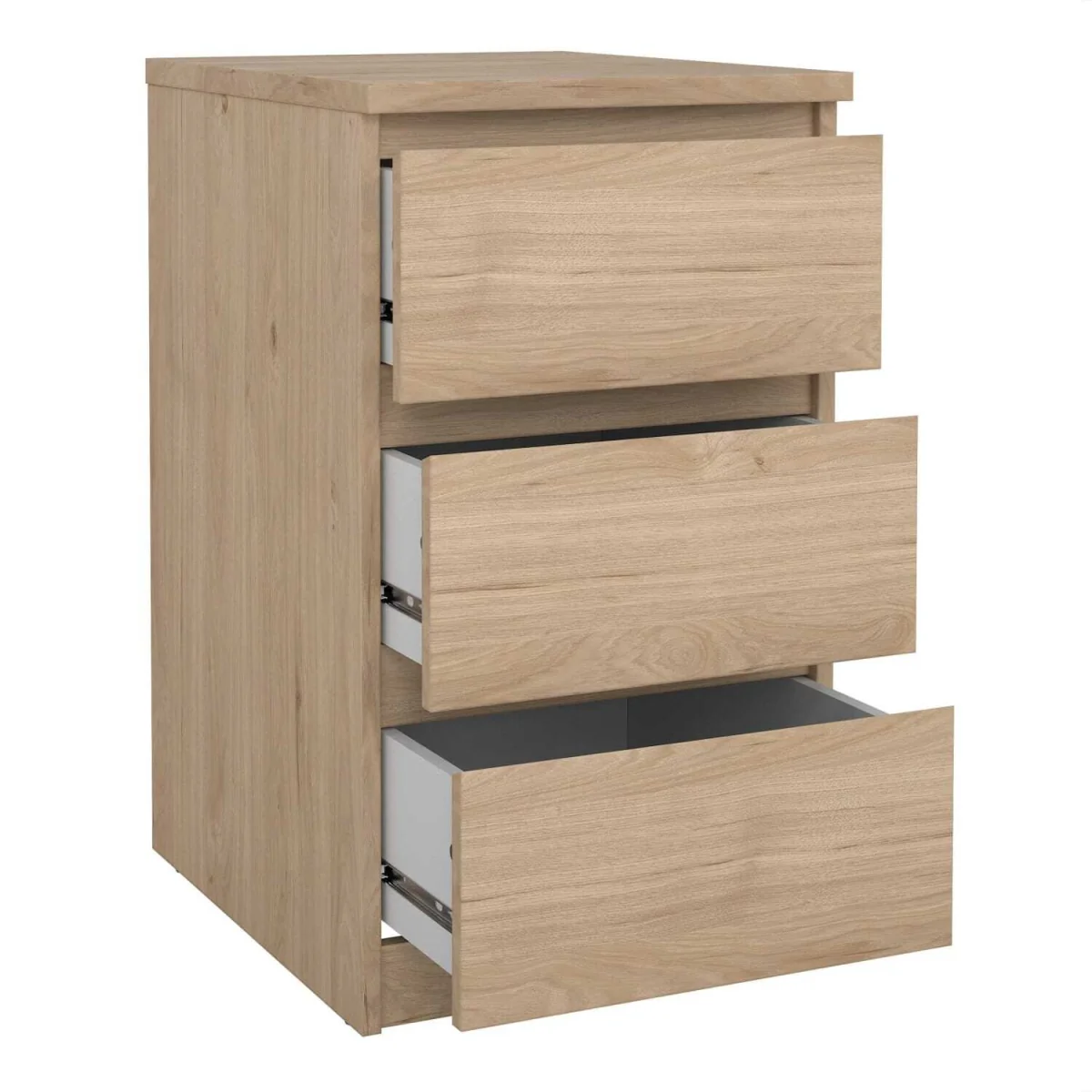 Budapest Natural Effect 3 Drawer Bedside Table - Neutral – image 4
