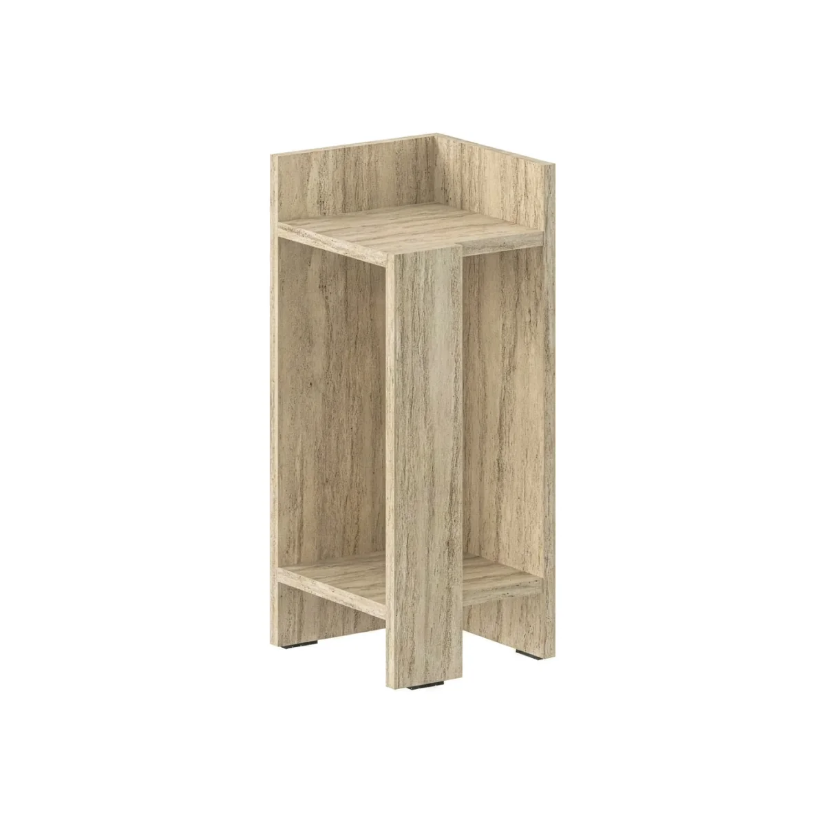 Decortie Elos Two Tier Open Bedside Module - Travertine – image 1