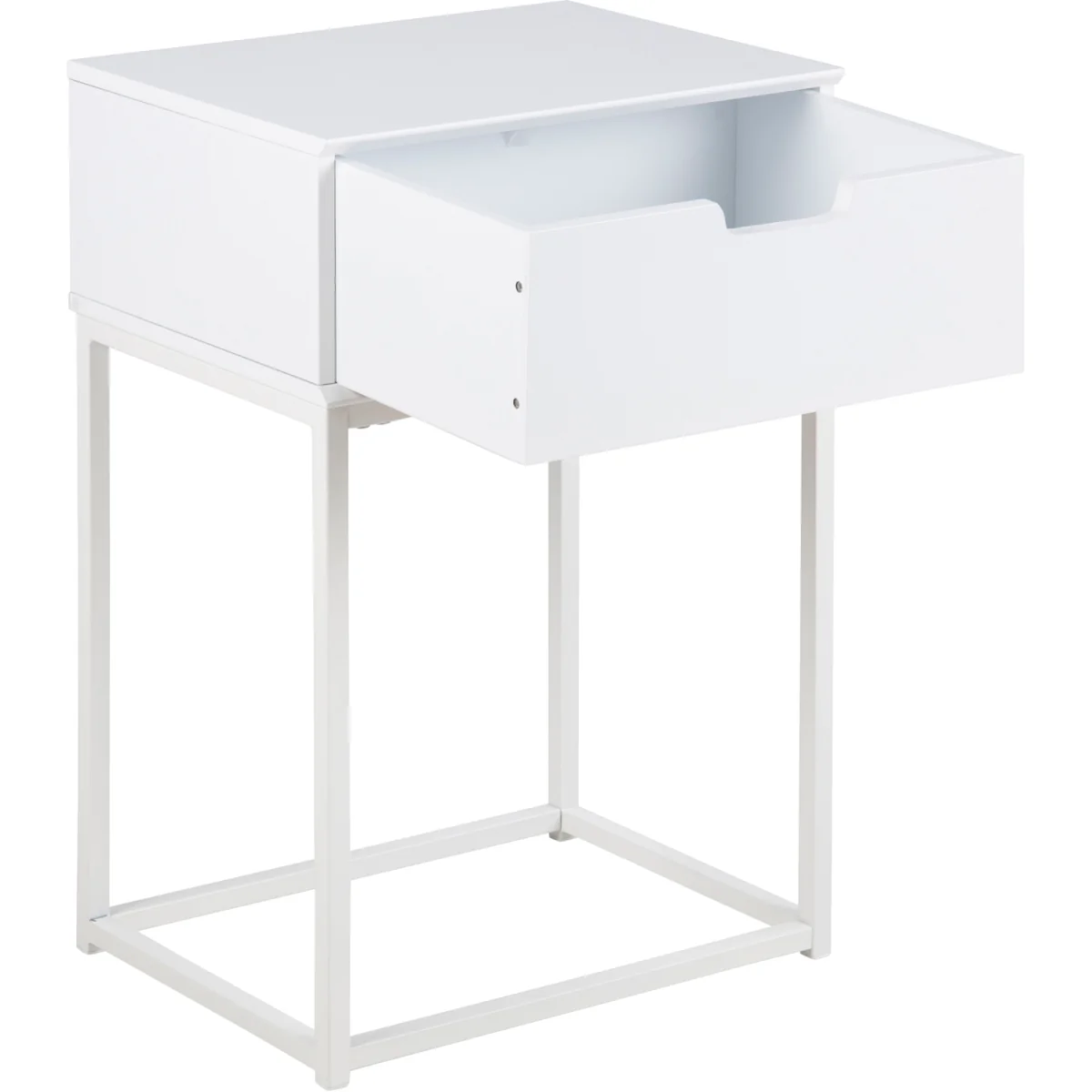 Mitra 1 Drawer Bedside Table - White – image 4