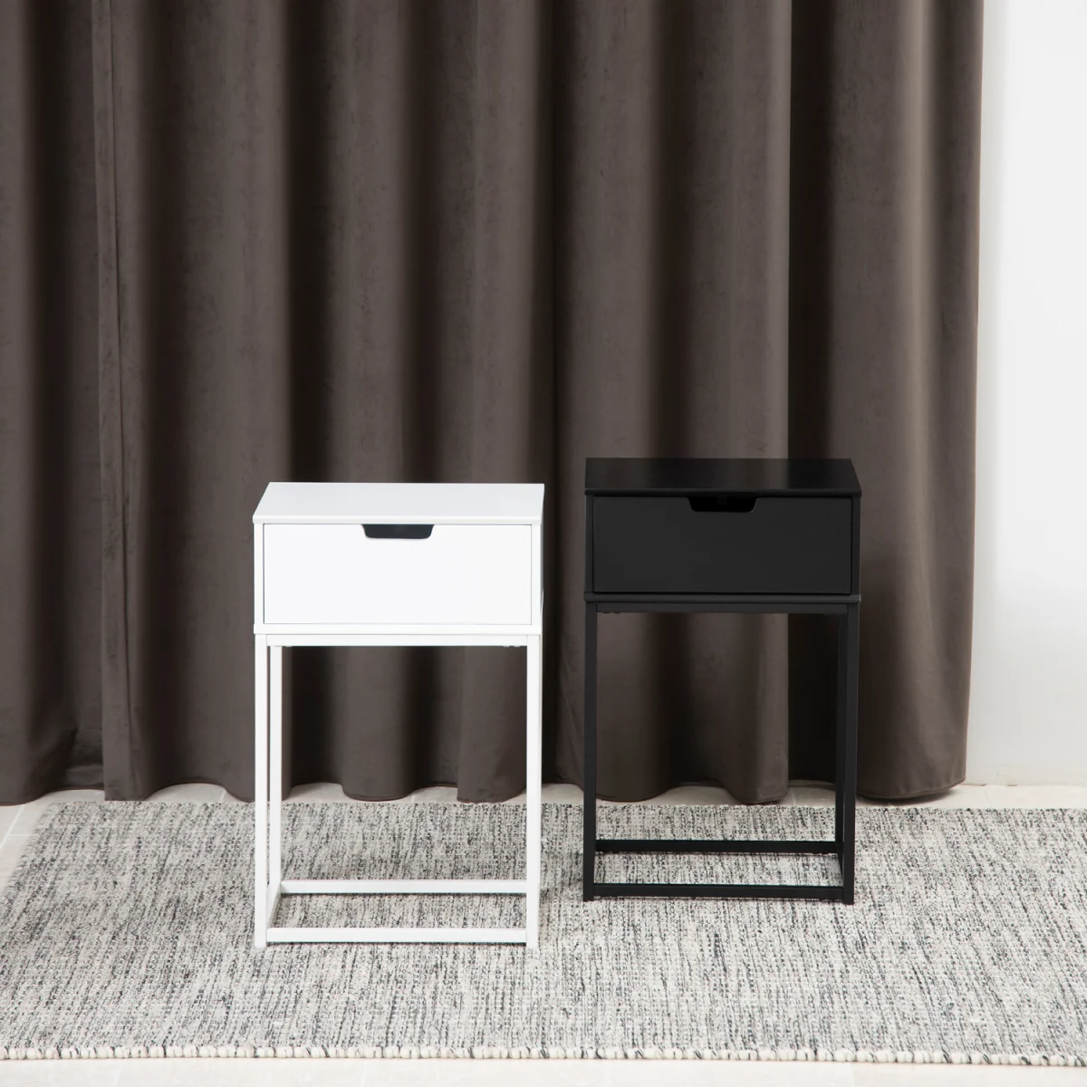 Mitra 1 Drawer Bedside Table - White – image 5