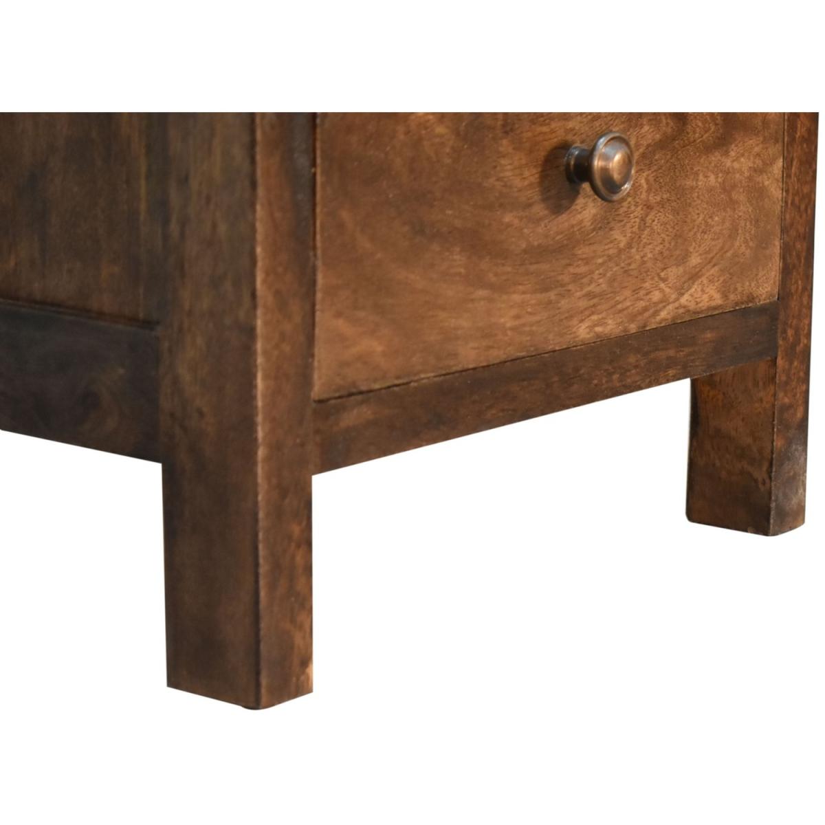 Chestnut Country Style Bedside with 3 Drawers - Dark Brown – image 5