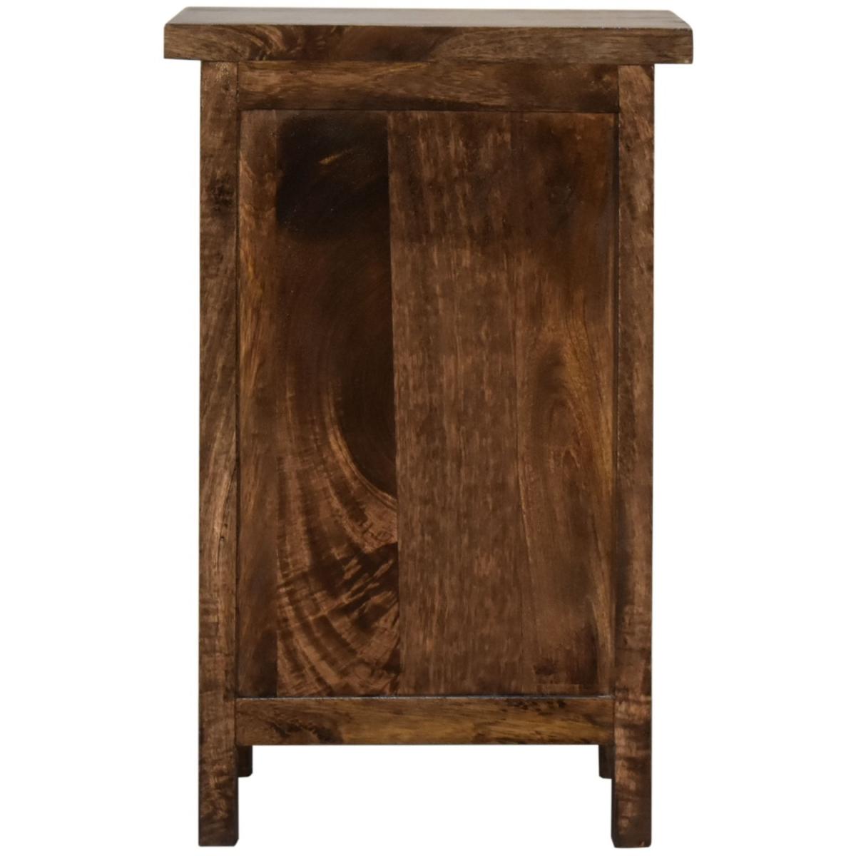 Chestnut Country Style Bedside with 3 Drawers - Dark Brown – image 7