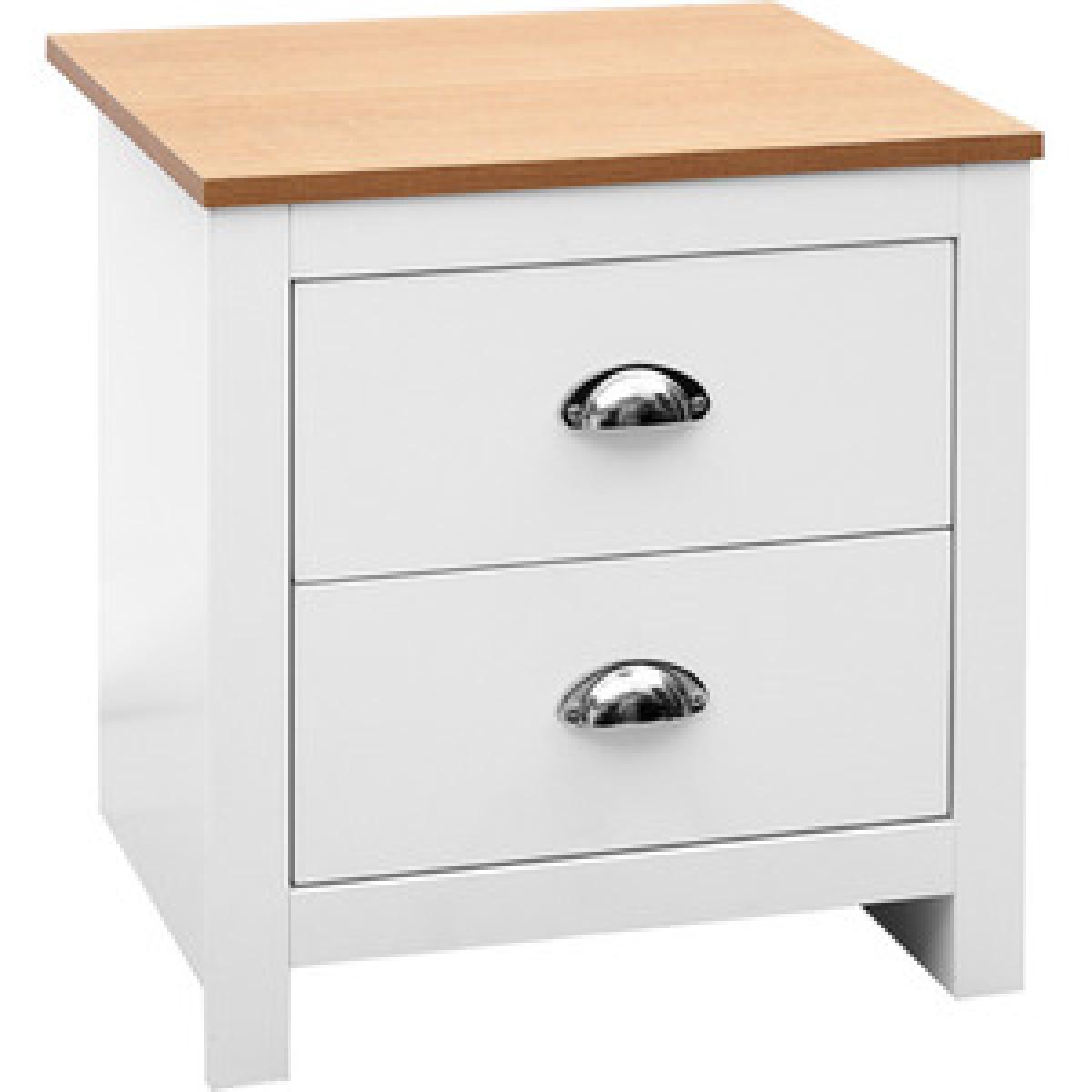 Drawers Nightstand Wooden Bedside Table - White / 79cm – image 10