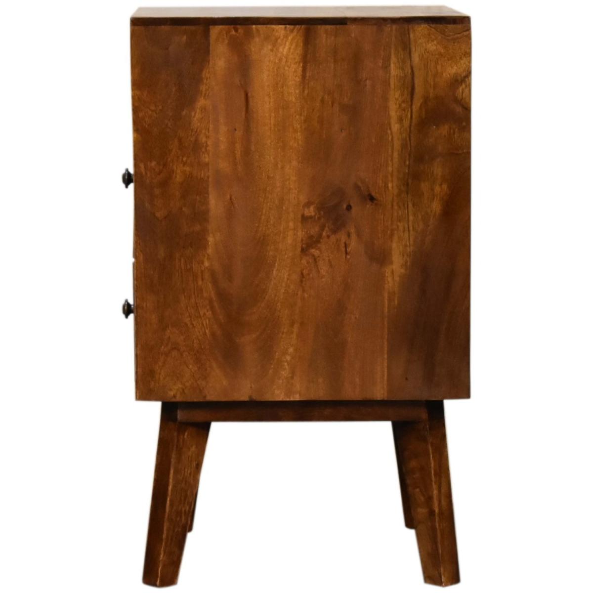 Amouri Diamond Deco Haven Chestnut Bedside Table - Dark Brown – image 2