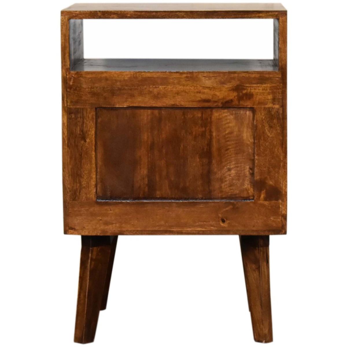 Amouri Diamond Deco Haven Chestnut Bedside Table - Dark Brown – image 3