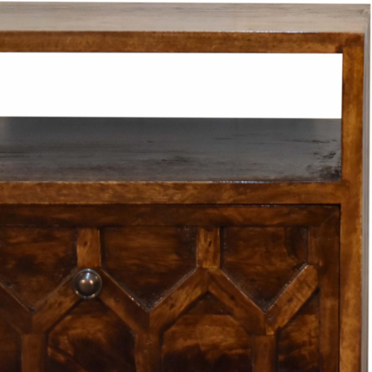 Amouri Diamond Deco Haven Chestnut Bedside Table - Dark Brown – image 7
