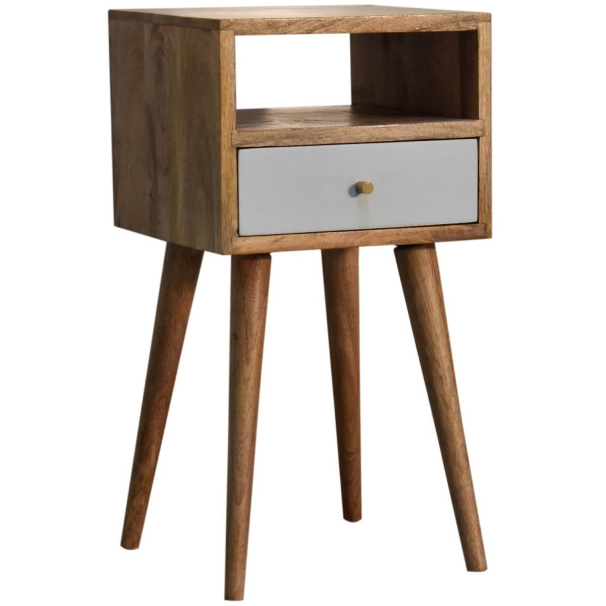 Mini Sky Blue Hand Painted Wood Bedside Table - Turquoise – image 2