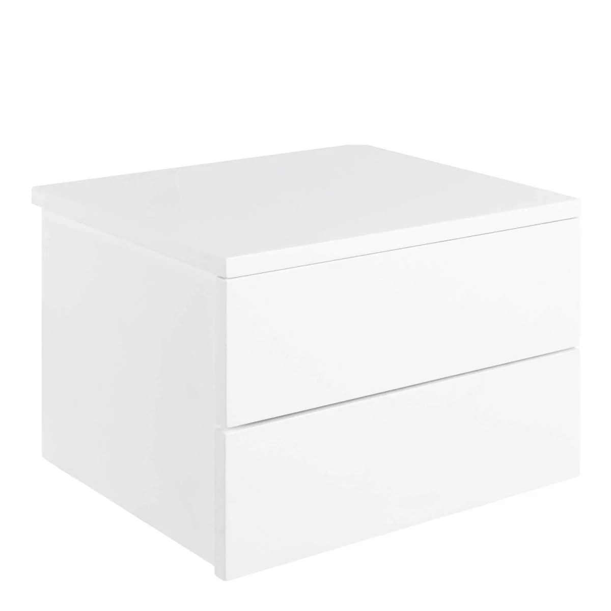 Wyld Haus Rome Wall-Mounted Bedside Table, Matt White, 2 Drawers - White – image 3