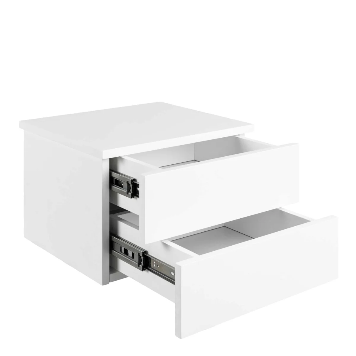 Wyld Haus Rome Wall-Mounted Bedside Table, Matt White, 2 Drawers - White – image 5