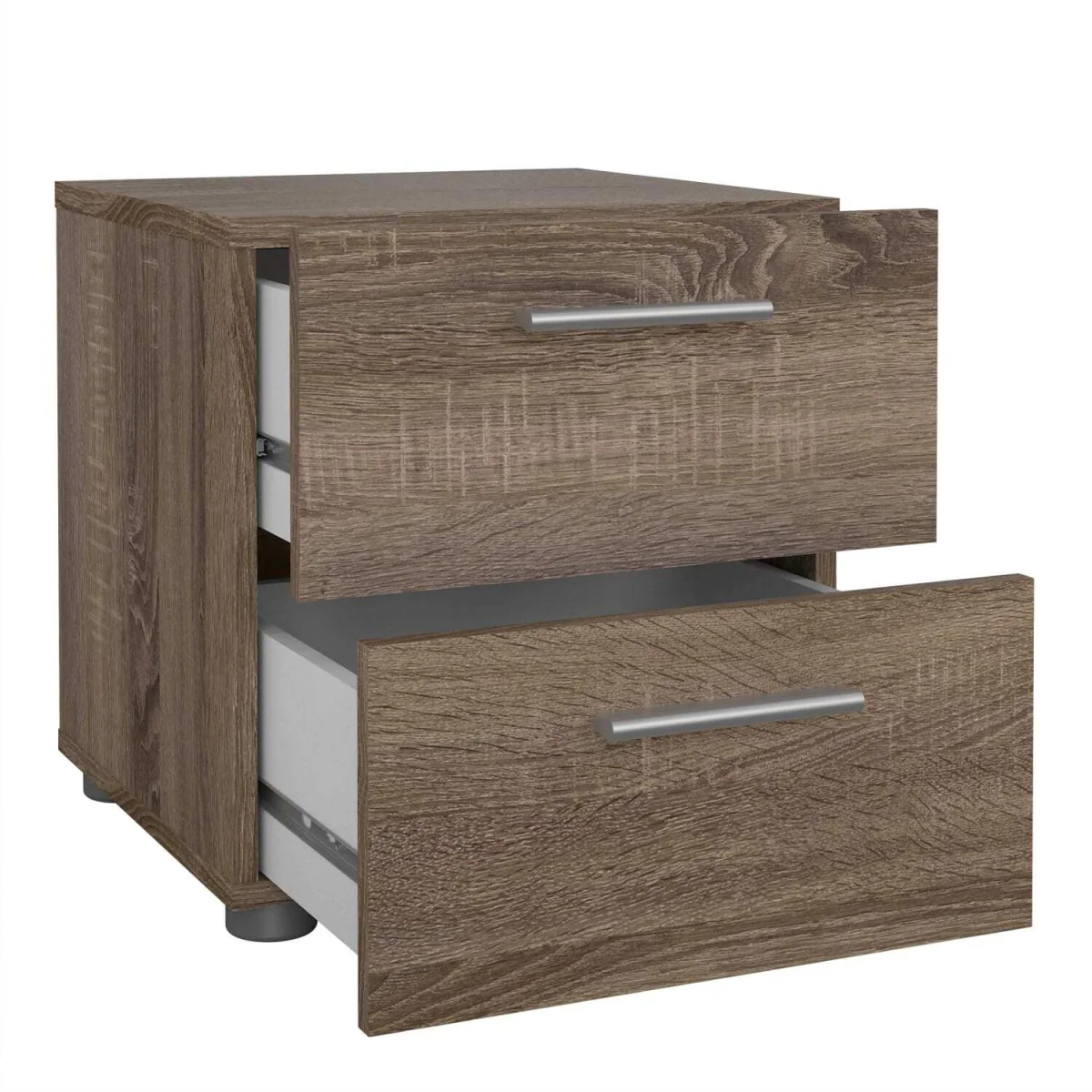 Daejeon Bedside Table, Dark Oak Effect, 2 Drawers - Brown – image 7