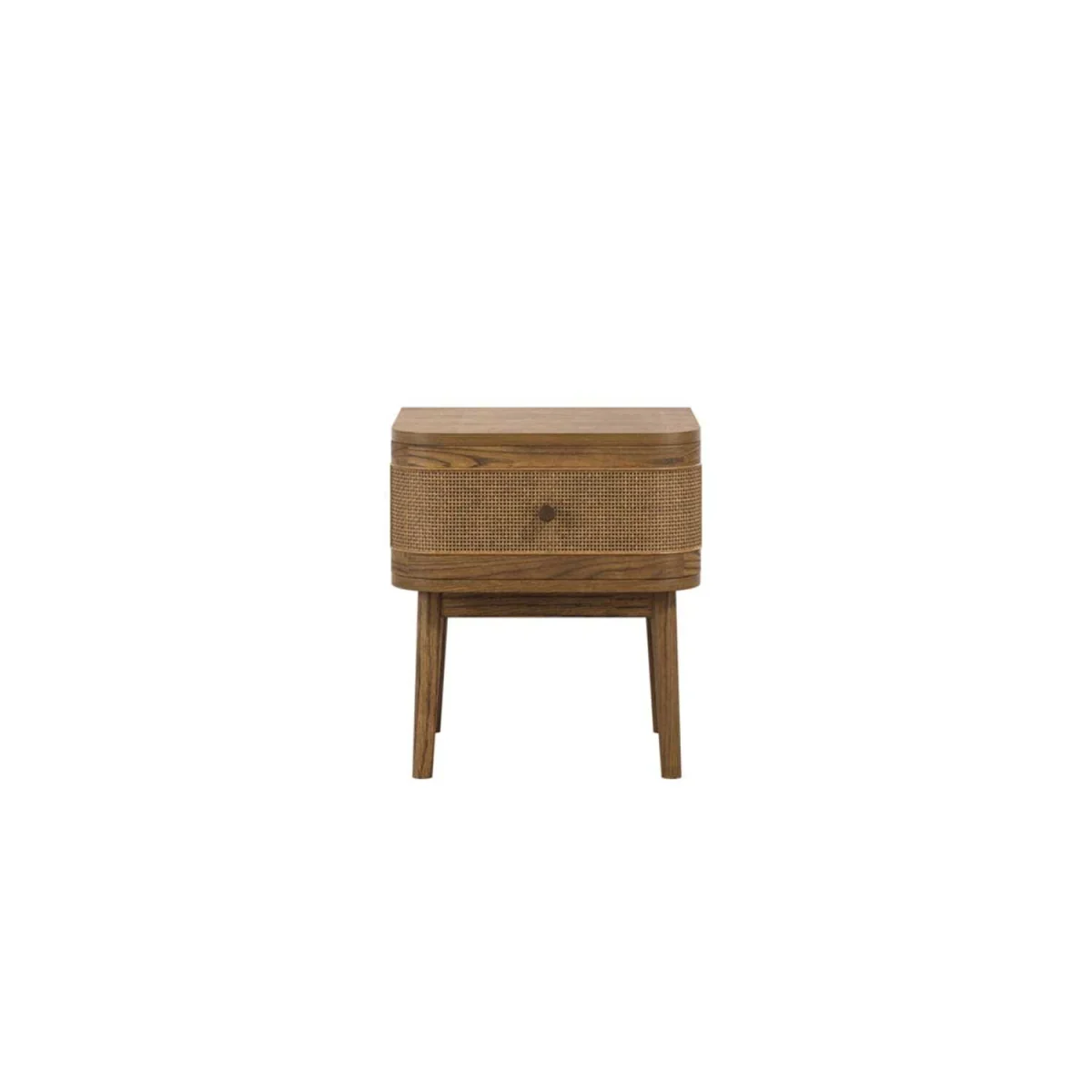 Pasadena 1-Drawer Natural Wood and Rattan Bedside Table - Brown – image 2