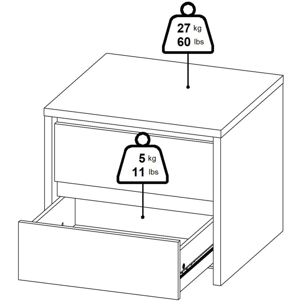 Next Nightstand 2 Drawers - Jackson Hickory – image 7