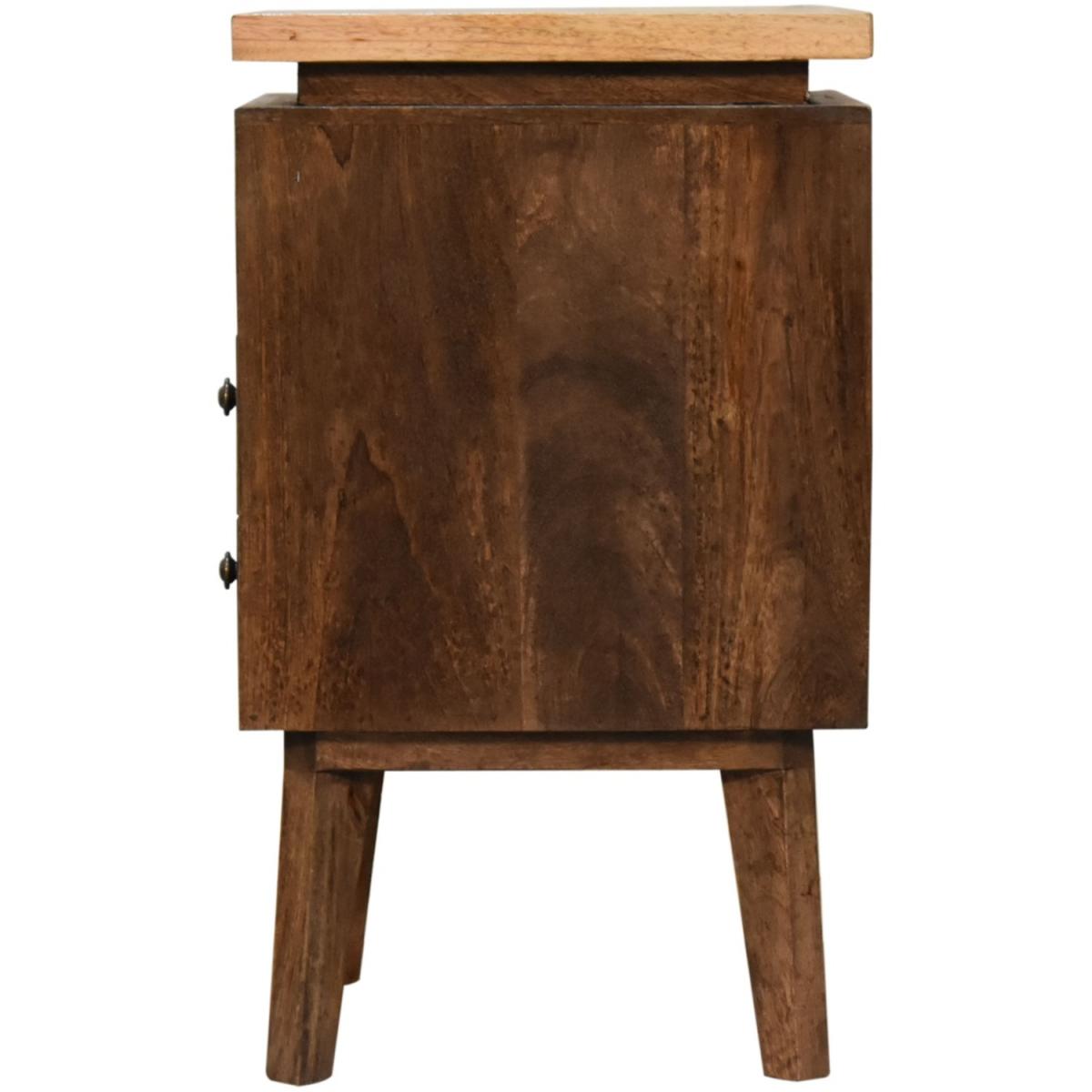 Platform Convenient Unique Storage Shiny Bedside Table - Dark Brown – image 4