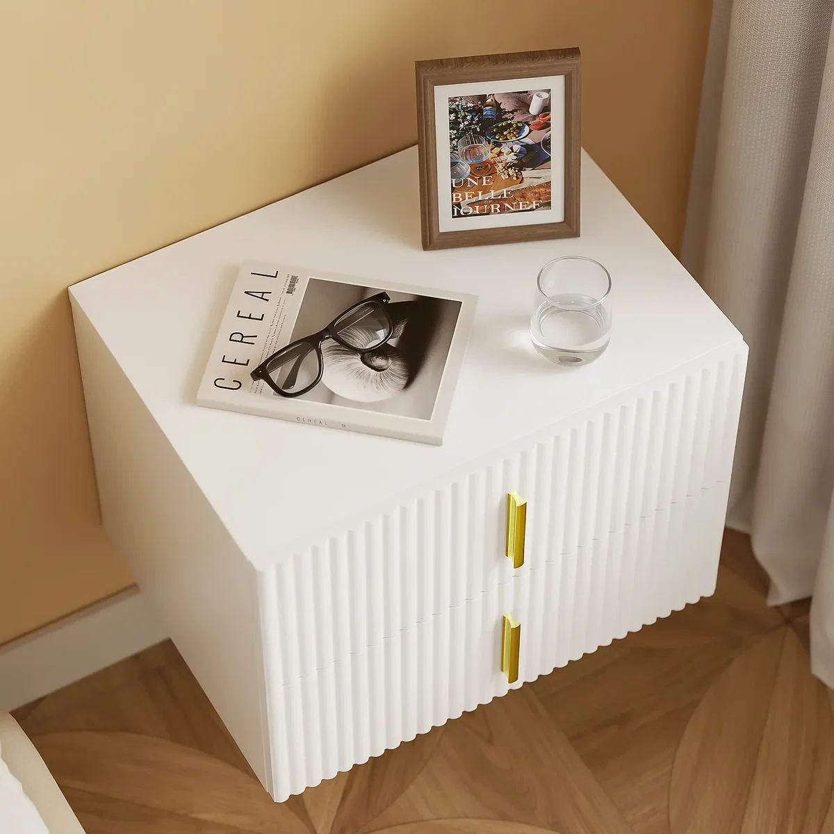 SoBuy Nightstand with 2 Drawers B - White – image 13