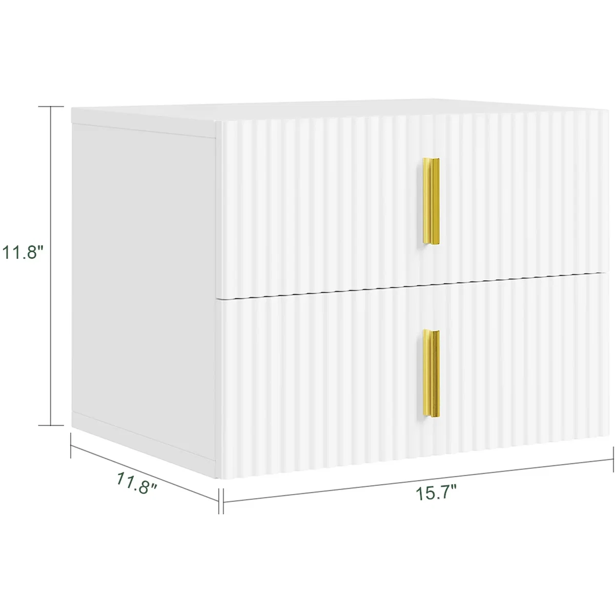 SoBuy Nightstand with 2 Drawers B - White – image 3