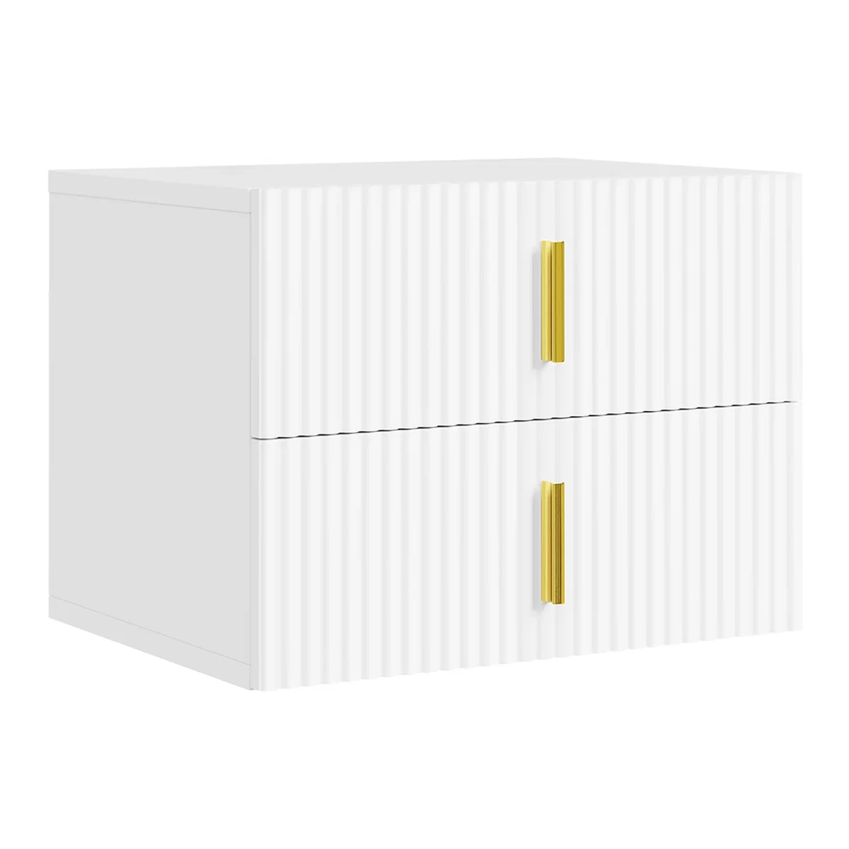 SoBuy Nightstand with 2 Drawers B - White – image 1
