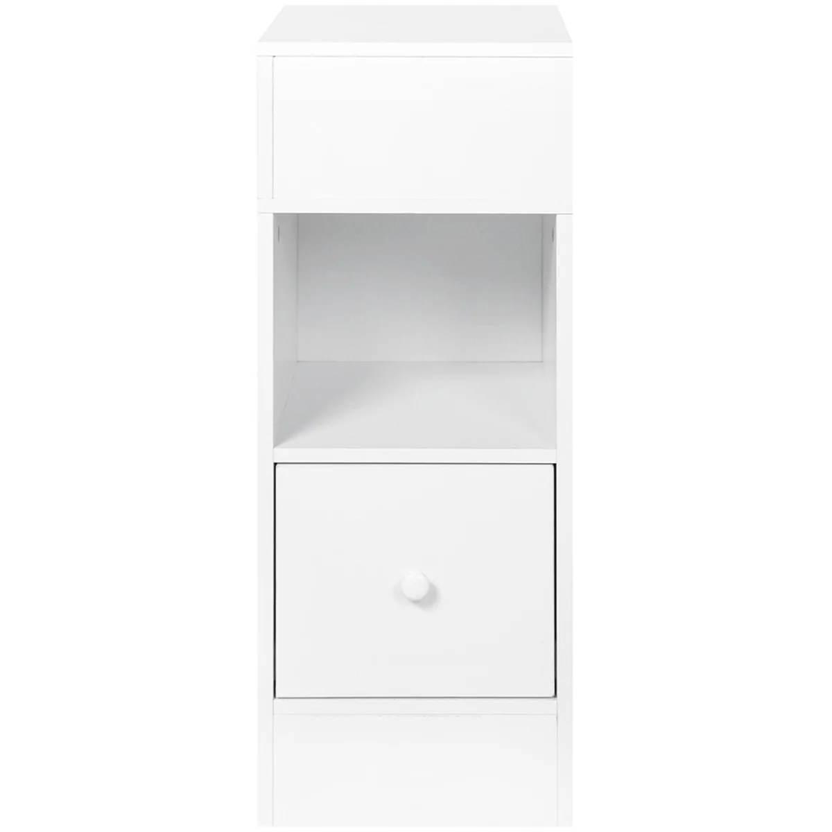 Bedside Tables Modern Nightstand White Storage Drawer Shelf Bedroom - White – image 4
