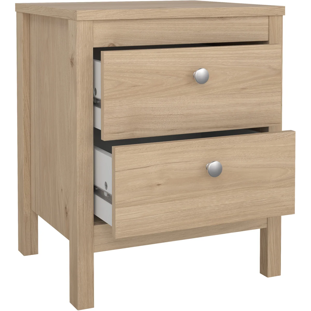 Madrid Package - Bedside Table 2 Drawers + Chest 5 Drawers + 2 Door Wardrobe in Jackson Hickory Oak - Jackson Hickory Oak – image 4