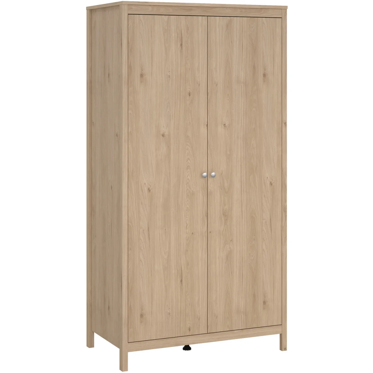 Madrid Package - Bedside Table 2 Drawers + Chest 5 Drawers + 2 Door Wardrobe in Jackson Hickory Oak - Jackson Hickory Oak – image 9