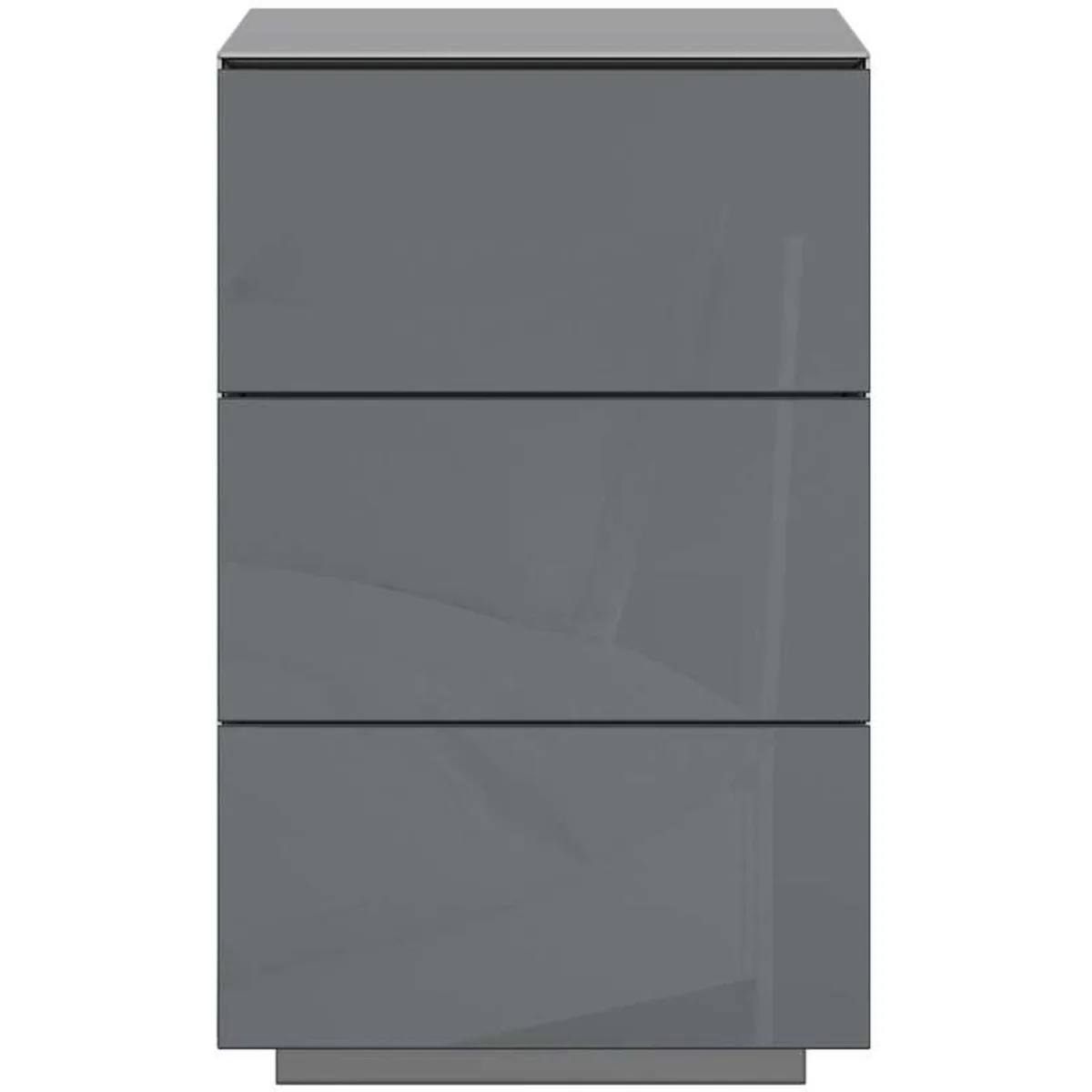Liberty 3 drawer bedside Cabinet Grey Glass with Wireless Charger - Grey – image 3