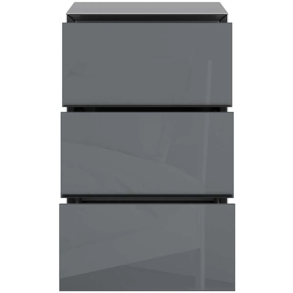 Liberty 3 drawer bedside Cabinet Grey Glass with Wireless Charger - Grey – image 4