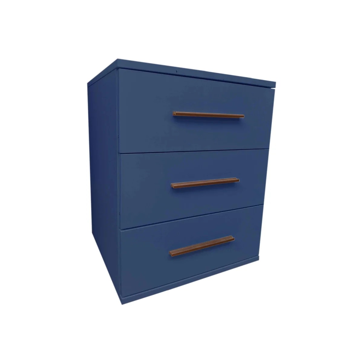 Swindon Dark Blue 3 Drawer Bedside Cabinet - Blue – image 1