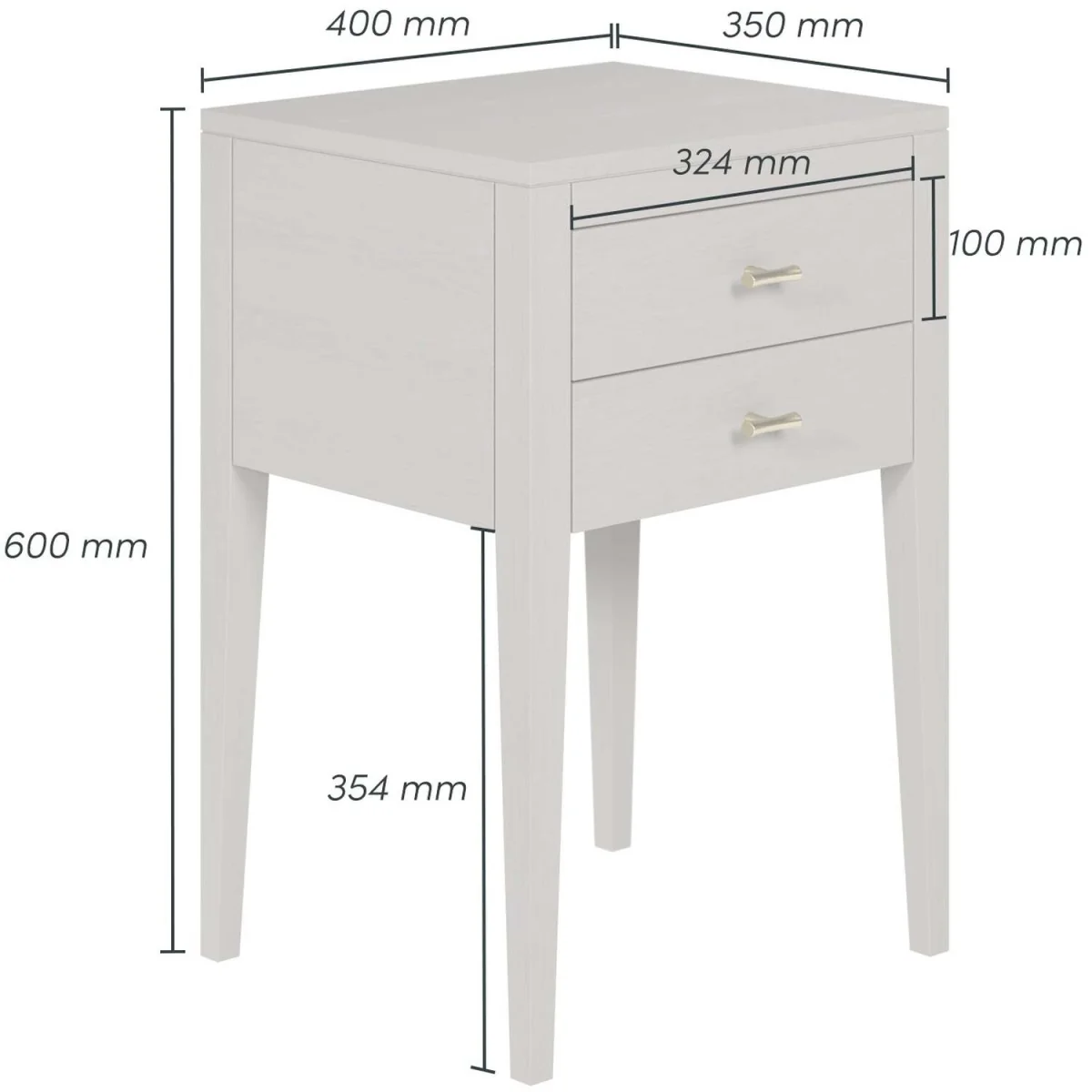 Wyld Haus Fortaleza Mist Grey Wood Grain 2-Drawer Bedside Table - Grey – image 2