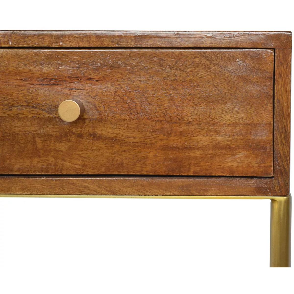 Mango Hill Chestnut Butler Tray Table With Gold Base - Brown – image 5