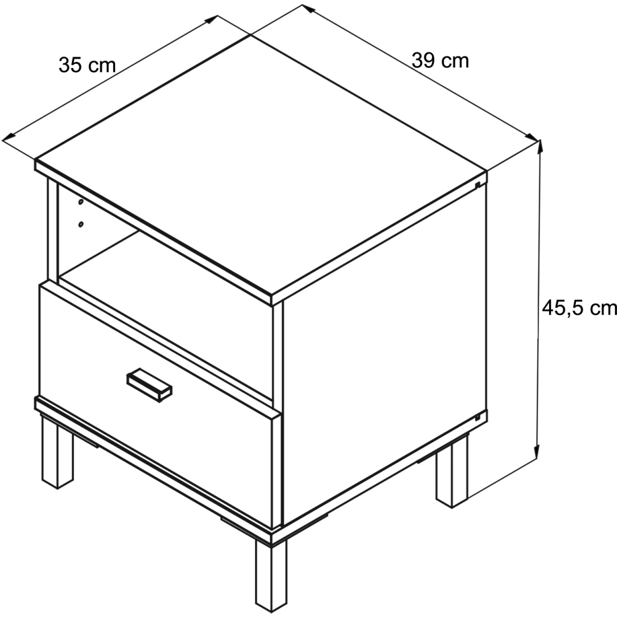 SALAMIS Bedside table, Opaque White - Cashmere – image 6
