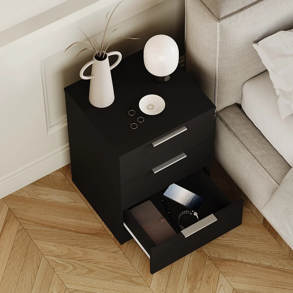 Trega 3 Drawer Bedside Chest - Pine / 1 – image 15