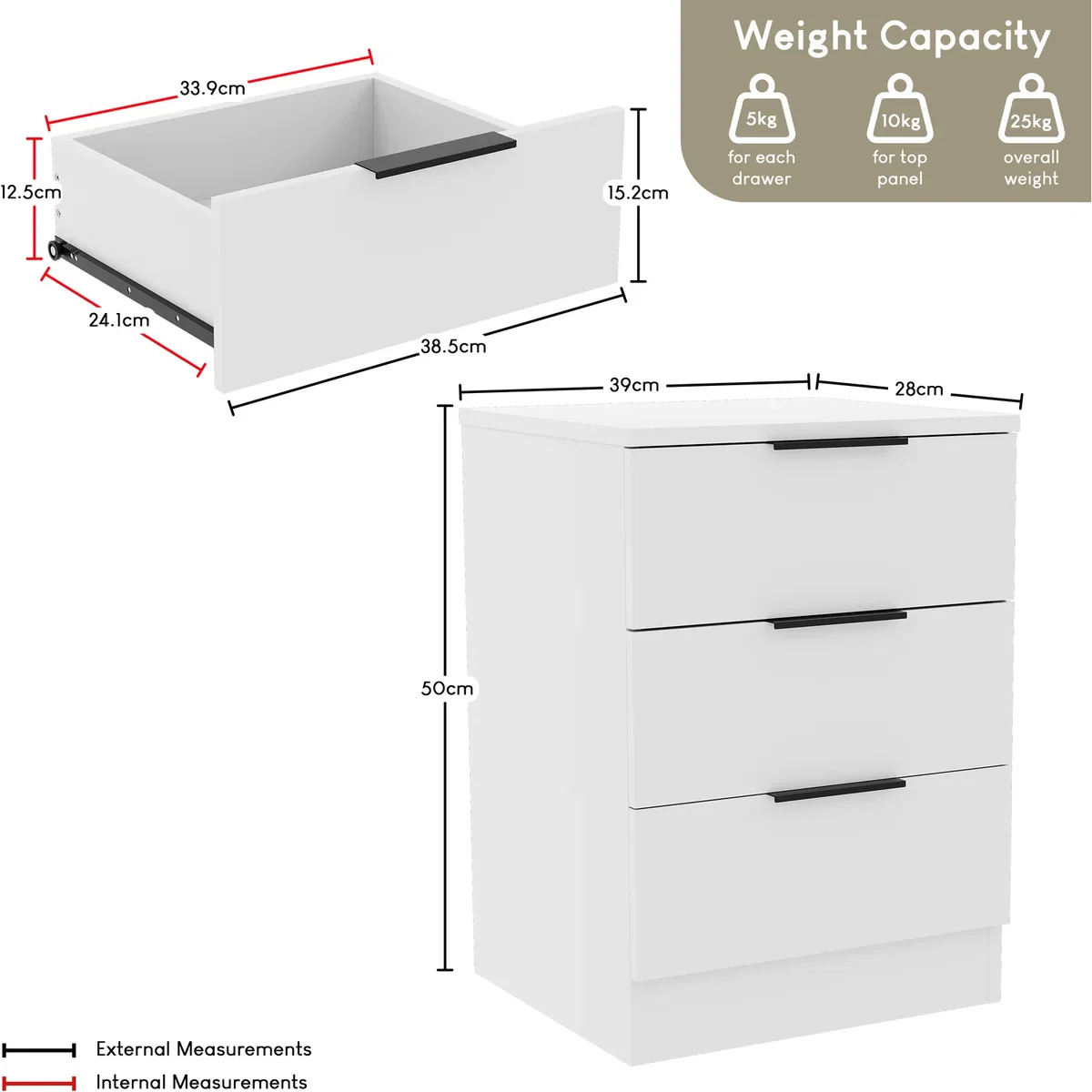 Trega 3 Drawer Bedside Chest - Pine / 1 – image 3