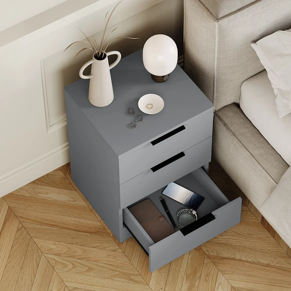 Trega 3 Drawer Bedside Chest - Pine / 1 – image 31