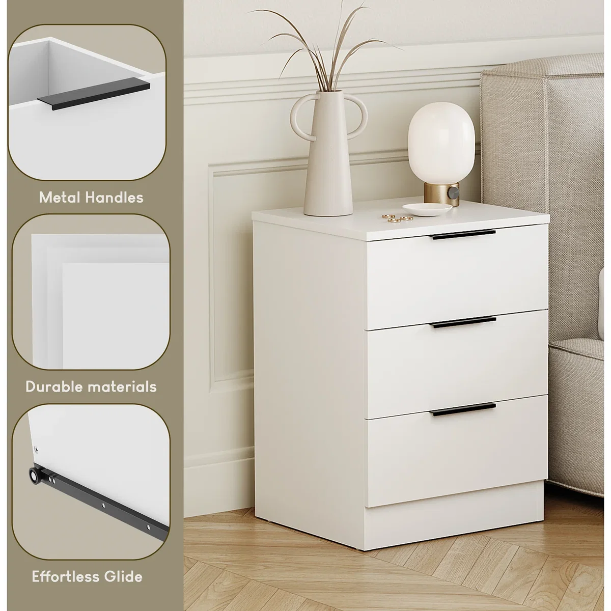 Trega 3 Drawer Bedside Chest - Pine / 1 – image 5