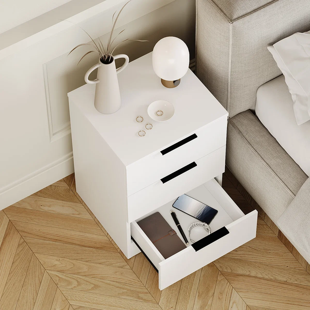 Trega 3 Drawer Bedside Chest - Pine / 1 – image 8