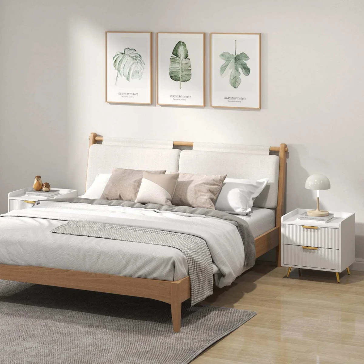 Conola Yone White Set of 2 Elegant 2-Drawer Bedside Tables – image 4