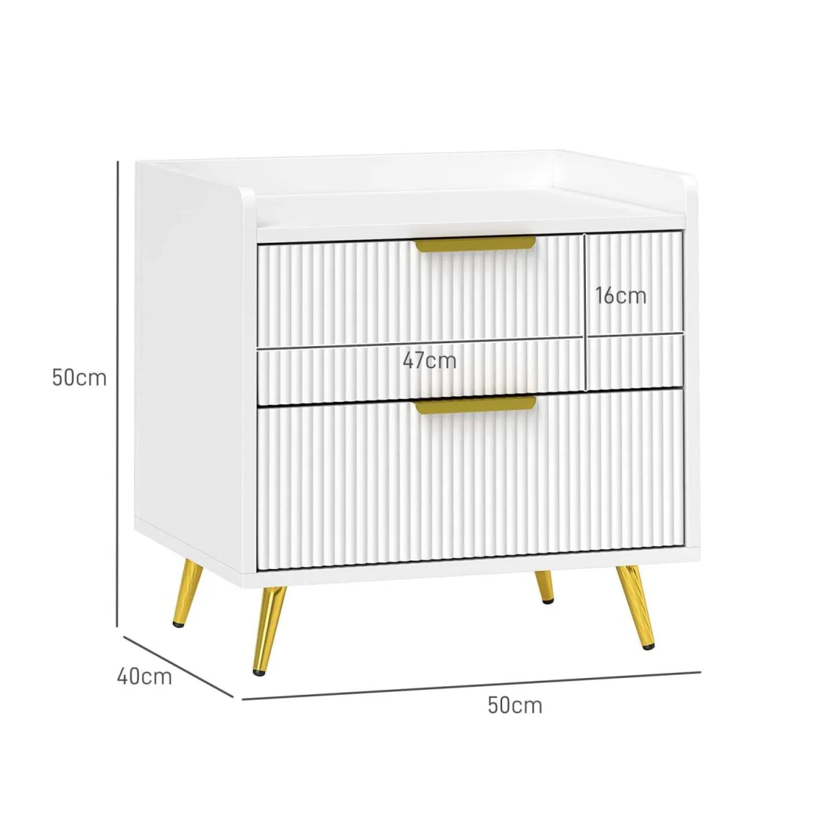 Conola Yone White Set of 2 Elegant 2-Drawer Bedside Tables – image 5
