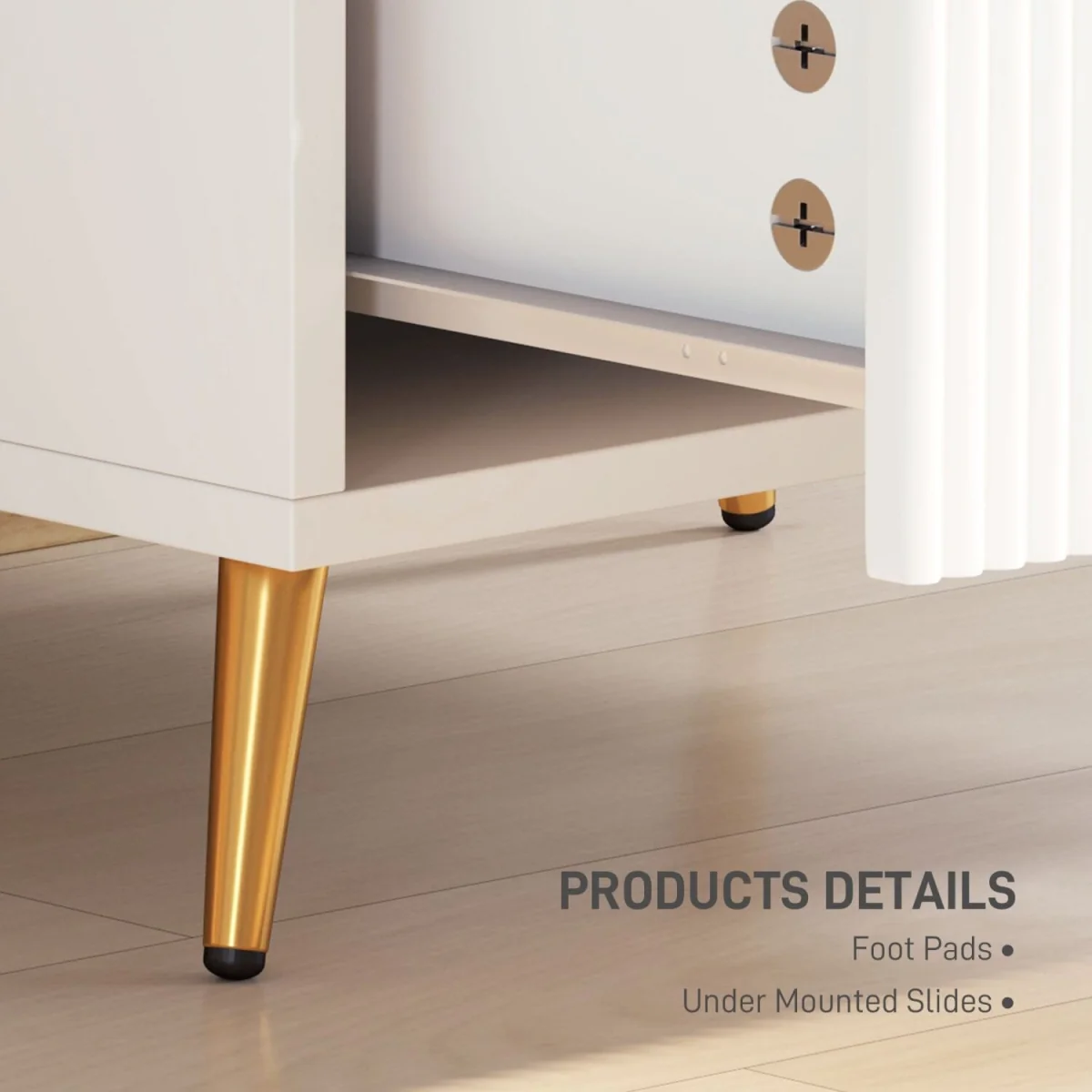 Conola Yone White Set of 2 Elegant 2-Drawer Bedside Tables – image 7