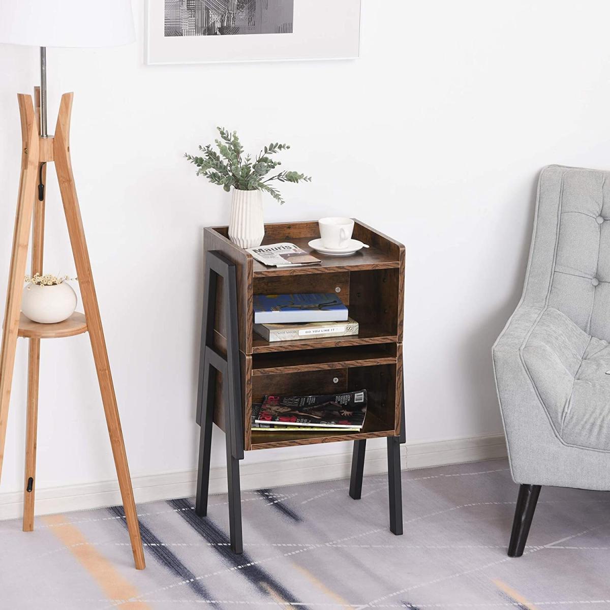 Set of 2 Stacking Bed Side Table  - Brown – image 6
