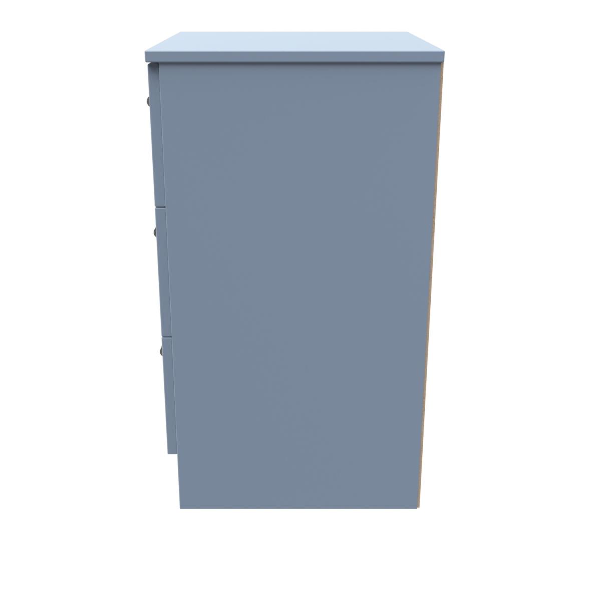 Contrast Ready Assembled 3 Drawer Bedside - Denim Blue – image 4