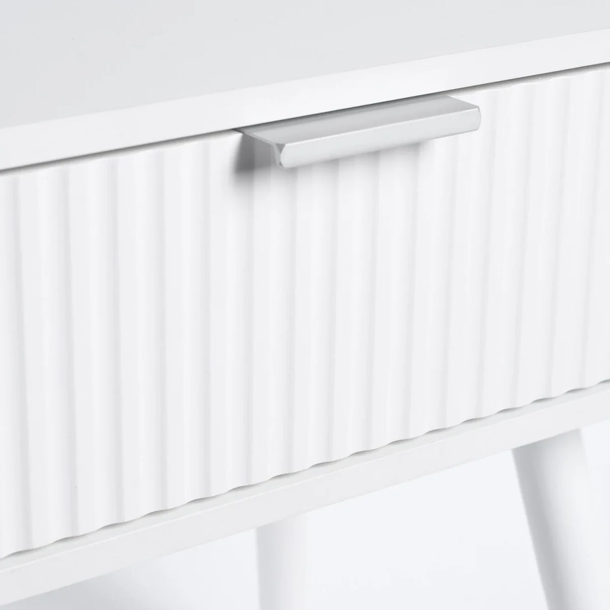 Venice Ribbed Bedside Table - White – image 5