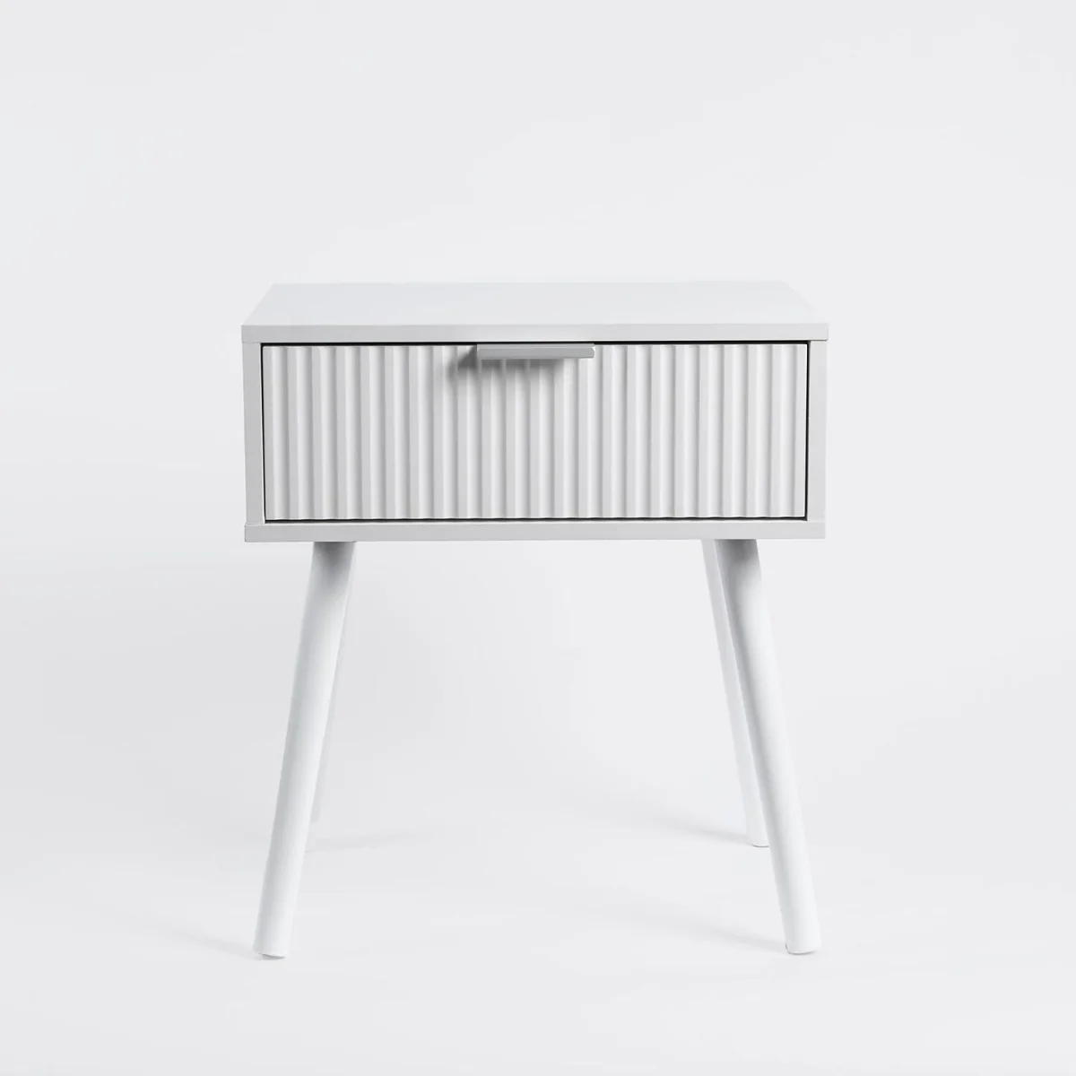 Venice Ribbed Bedside Table - White – image 7