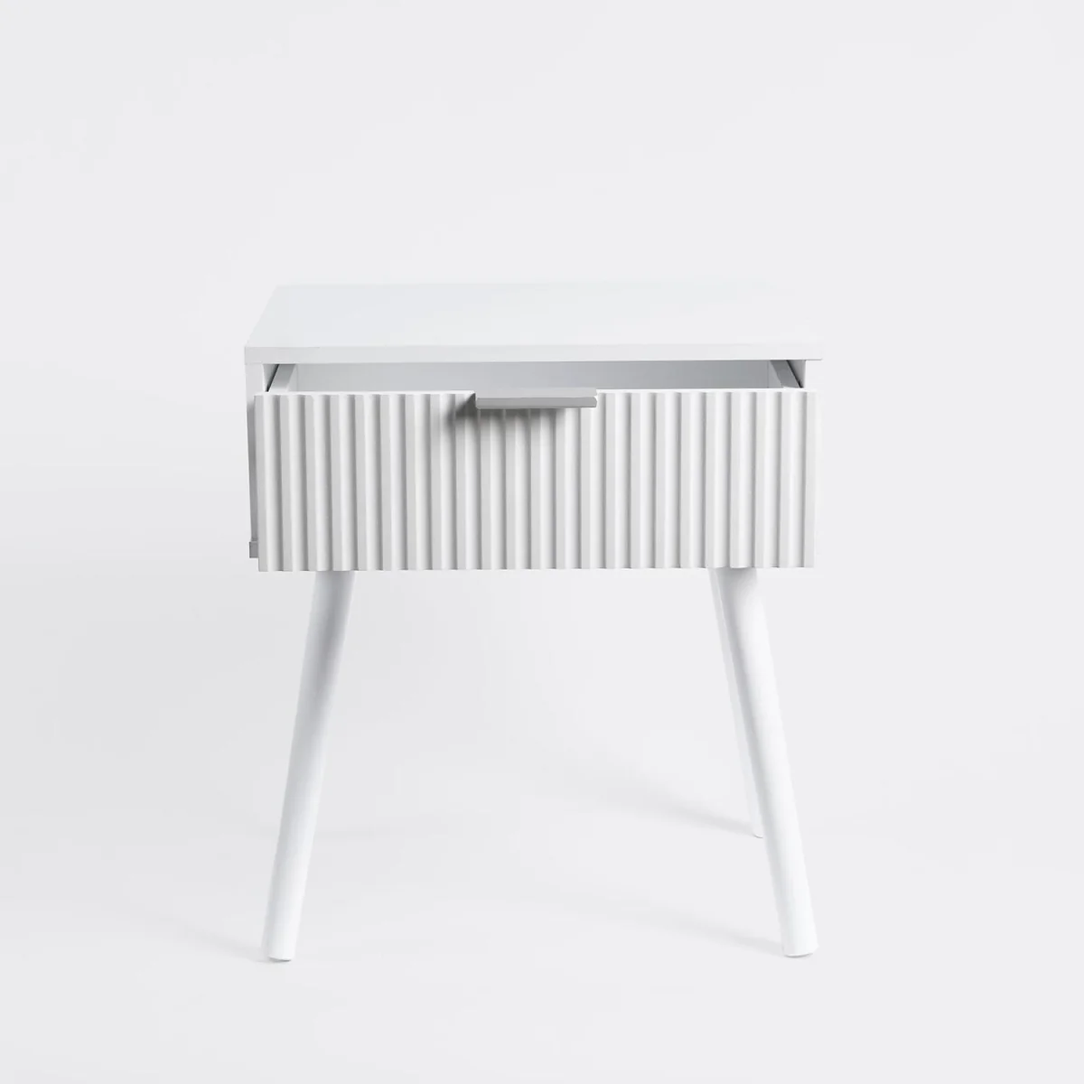 Venice Ribbed Bedside Table - White – image 8